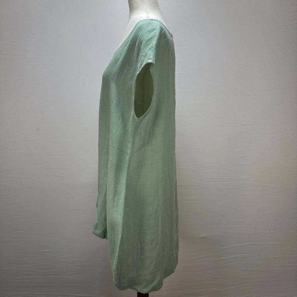 Bryn Walker Tunic Cropped Pants Matching Set Size‎ M Mint Green Linen Lagenlook